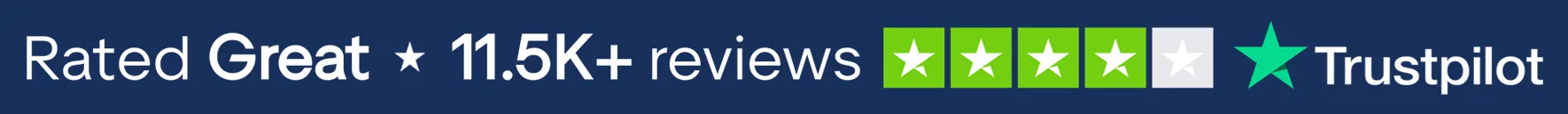 Drivalia is rated Great on Trustpilot with over 11,500 reviews
